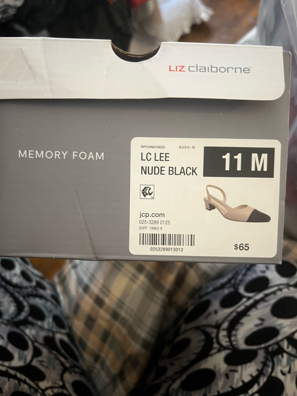 Liz Claiborne Two-Tone Beige and Black Slingback Heels